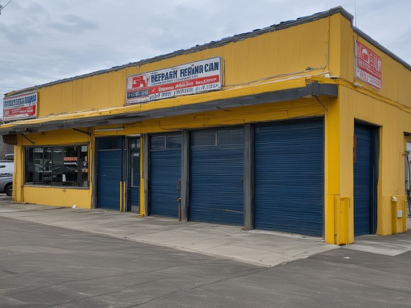 Professional automotive repair shop exterior