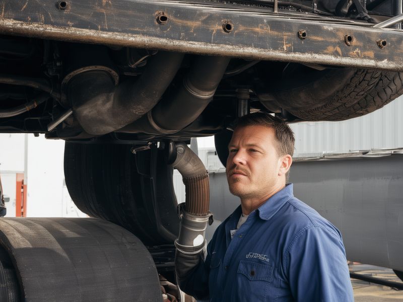 Heavy-duty truck exhaust system maintenance